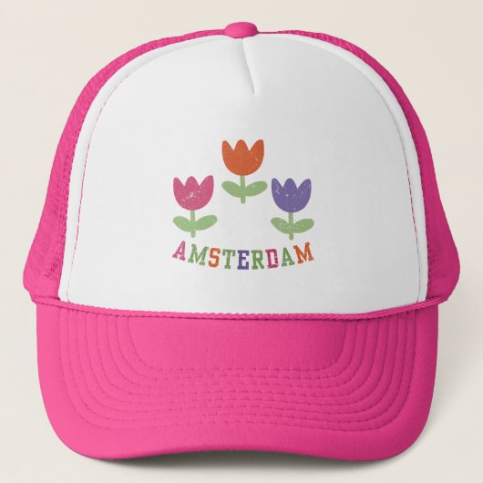 Amsterdam Tulips Trucker Pet (Voorkant)