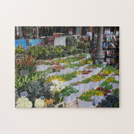 Amsterdam Tulpenmarkt Legpuzzel (Horizontaal)