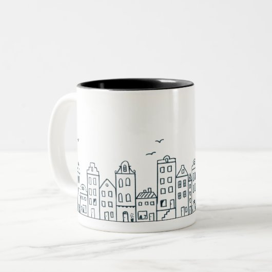 Amsterdam Tweekleurige Koffiemok (Voorkant links)