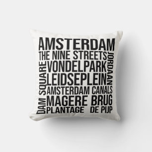 Amsterdam Typografie - Nederlands woord kunst Kussen
