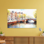 Amsterdam, Uitgerekt canvas Print (Insitu (Woonkamer))