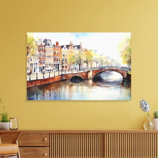 Amsterdam, Uitgerekt canvas Print (Insitu (Woonkamer))