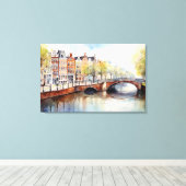 Amsterdam, Uitgerekt canvas Print (Insitu (Houten vloer))