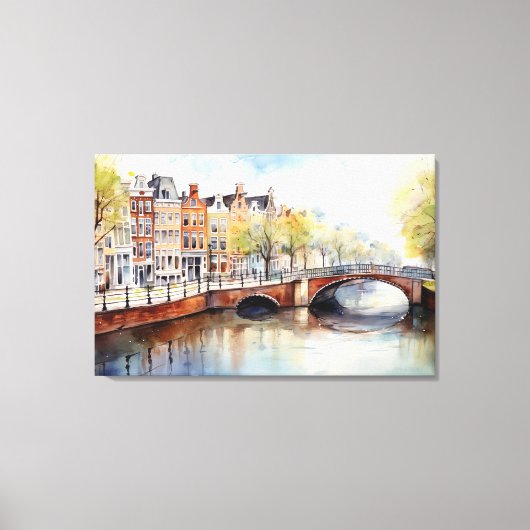 Amsterdam, Uitgerekt canvas Print (Voorkant)