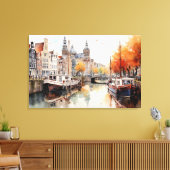 Amsterdam, Uitgerekt canvas Print (Insitu (Woonkamer))