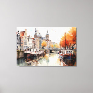 Amsterdam, Uitgerekt canvas Print