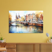Amsterdam, Uitgerekt canvas Print (Insitu (Woonkamer))