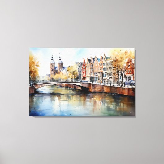 Amsterdam, Uitgerekt canvas Print (Voorkant)