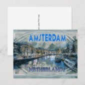 Amsterdam, van de serie Bezoek... Briefkaart (Voorkant / Achterkant)