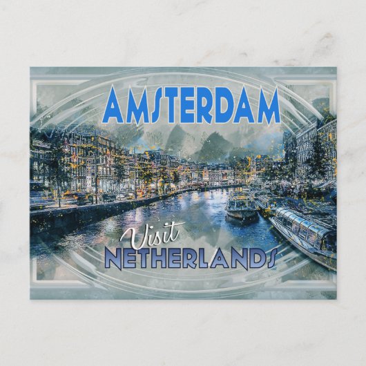 Amsterdam, van de serie Bezoek... Briefkaart (Voorkant)