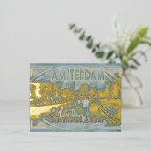 Amsterdam, van de serie Bezoek... Folie Feestdagen Briefkaart (Staand Voorkant)