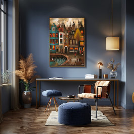 Amsterdam: Venice of the North - Whimsical Art Perfect Poster