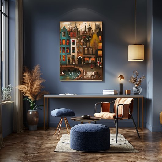 Amsterdam: Venice of the North - Whimsical art Perfect Poster