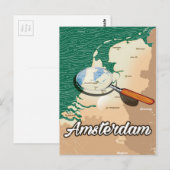 Amsterdam vintage kaart vakantieposter (Voorkant / Achterkant)