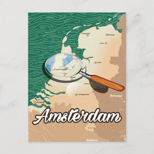 Amsterdam vintage kaart vakantieposter (Voorkant)
