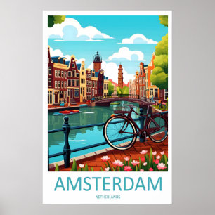 Amsterdam Vintage Nationale Ski Reisposter Park Poster