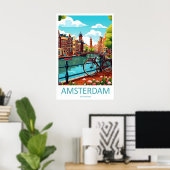 Amsterdam Vintage Nationale Ski Reisposter Park Poster (Thuiskantoor)