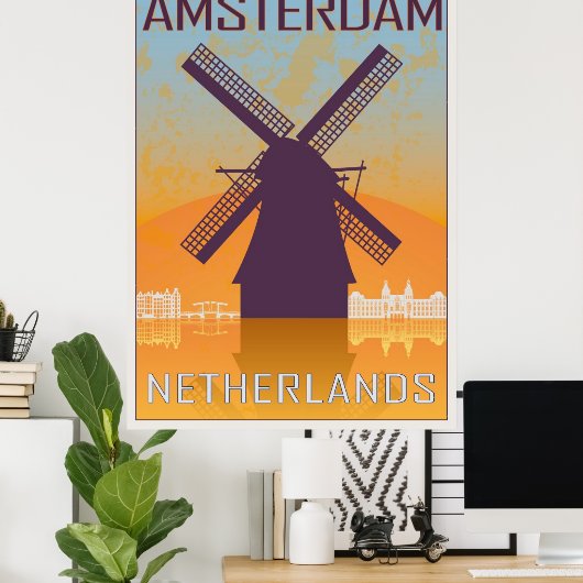 Amsterdam Vintage Poster (Thuiskantoor)