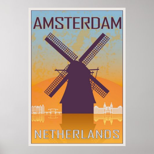 Amsterdam Vintage Poster (Voorkant)