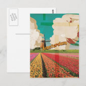 Amsterdam Vintage Reisposter Briefkaart (Voorkant / Achterkant)