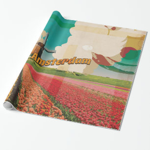 Amsterdam Vintage Reisposter Cadeaupapier