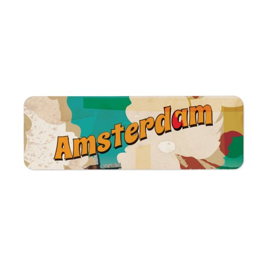 Amsterdam Vintage Reisposter Etiket (Voorkant)
