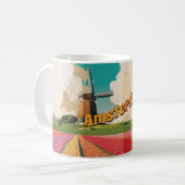 Amsterdam Vintage Reisposter Koffiemok (Voorkant links)