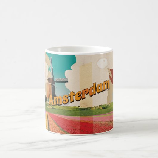 Amsterdam Vintage Reisposter Koffiemok (Center)