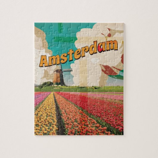 Amsterdam Vintage Reisposter Legpuzzel (Verticaal)