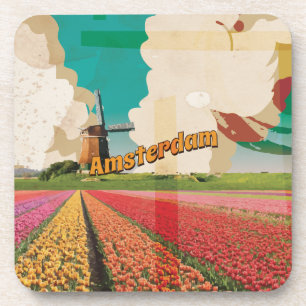 Amsterdam Vintage Reisposter Onderzetter