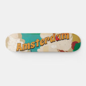 Amsterdam Vintage Reisposter Persoonlijk Skateboard (Horizontaal)