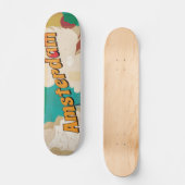 Amsterdam Vintage Reisposter Persoonlijk Skateboard (Voorkant)