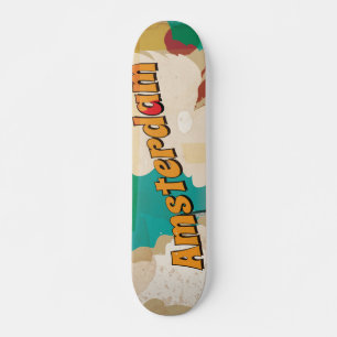 Amsterdam Vintage Reisposter Persoonlijk Skateboard
