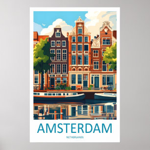 Amsterdam Vintage Reisposter Ski Nationaal Park Poster