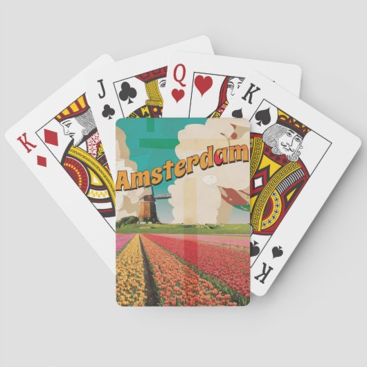 Amsterdam Vintage Reisposter Speelkaarten (Achterkant)