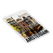 Amsterdam Vintage Reizen Poster Retro Art Style Magneet (Rechterzijde)
