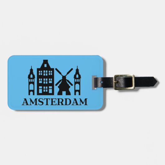 Amsterdam Vintage Sticker Bagagelabel (Voorkant horizontaal)