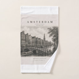 Amsterdam | Vintage Travel City Design Handdoek