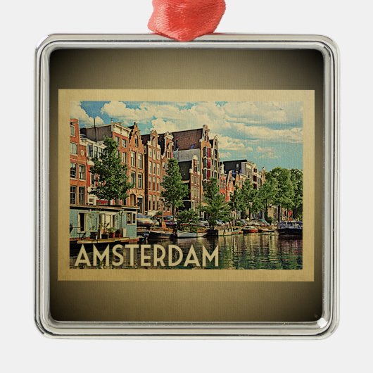 Amsterdam Vintage Travel Ornament Nederland (Voorkant)
