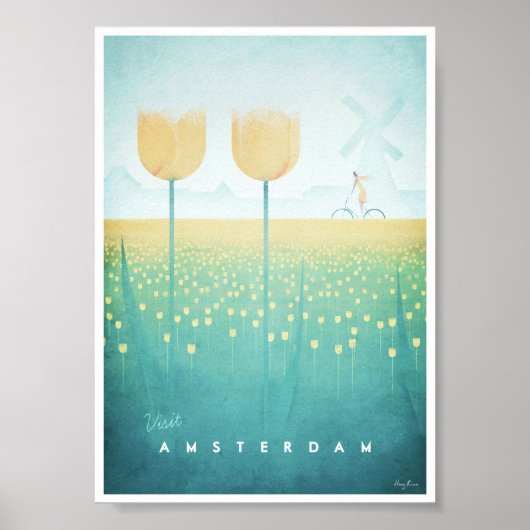 Amsterdam Vintage Travel Poster (Voorkant)