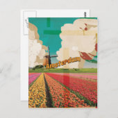 Amsterdam Vintage Travel Poster Briefkaart (Voorkant / Achterkant)