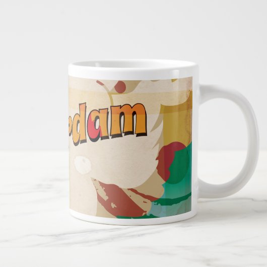 Amsterdam Vintage Travel Poster Grote Koffiekop (Rechts)