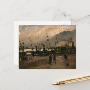 Amsterdam Vissershaven Storm door Vincent Gogh Briefkaart