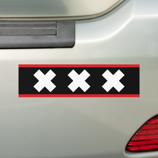 Amsterdam vlag bumpersticker (Op auto)