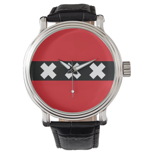 Amsterdam vlag horloge (Voorkant)