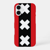 Amsterdam vlag iPhone 16 hoesje (Achterkant)