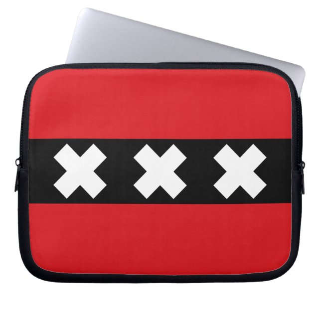 Amsterdam vlag laptop sleeve (Voorkant)
