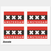 amsterdam vlag nederland naam rechthoekige sticker (Vel)