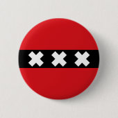 Amsterdam vlag ronde button 5,7 cm (Voorkant)