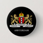 Amsterdam-vlag Ronde Button 5,7 Cm (Voorkant)